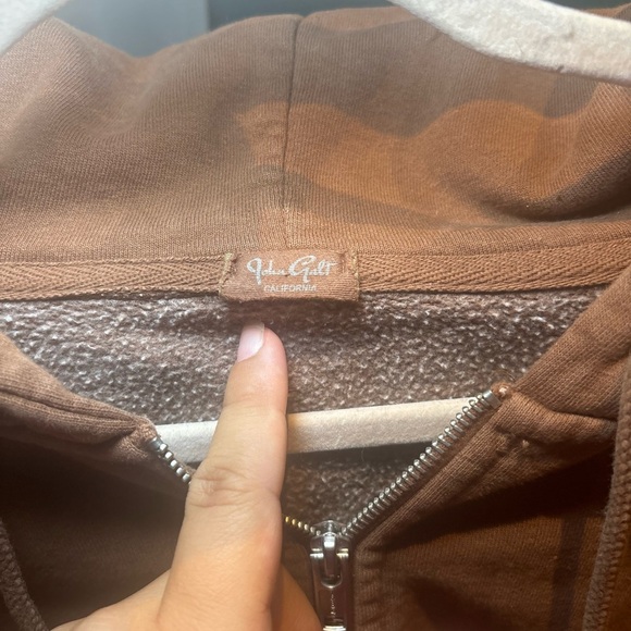 Brandy Melville Christie Brown Hooded Zip-Up Jacket - Picture 5 of 7